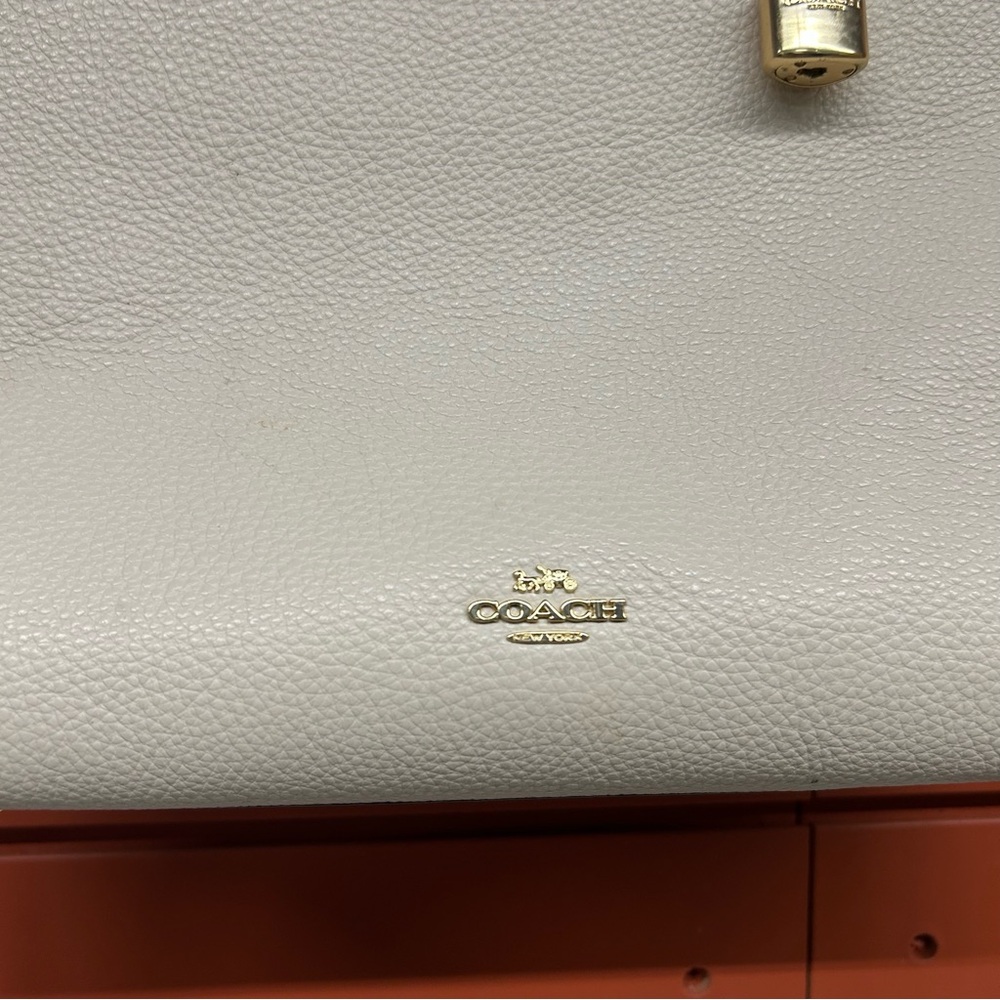 Coach Handbag Womens OSFA Tan Zoe Caryall Snakeskin F87669 Leather Satchel Purse - Picture 2 of 8
